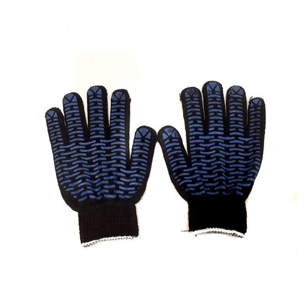 Gloves SP-12/10 wave black 5 thread with PVC